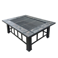 Grillz Fire Pit BBQ Grill Stove Table Ice Pits Patio Fireplace Heater 3 IN 1