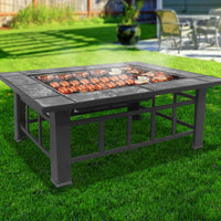 Fire Pit BBQ Grill Stove Table Ice Pits Patio Fireplace Heater 3 IN 1