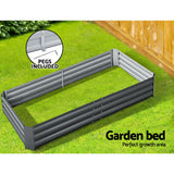 180 x 90 x 30cm Galvanised Raised Garden Bed Steel Instant Planter