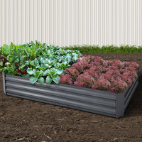 Galvanised Steel Raised Garden Bed Instant Planter 210 x 90 Aluminium