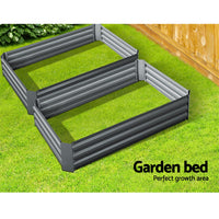 Garden Bed 2PCS 120X90X30CM Galvanised Steel Raised Planter