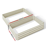 Set of 2 120 x 90cm Raised Garden Bed - Cream