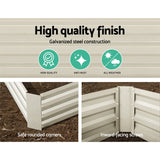 Set of 2 120 x 90cm Raised Garden Bed - Cream