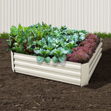 Set of 2 120 x 90cm Raised Garden Bed - Cream