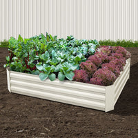 2 x Galvanised Steel Raised Garden Bed Instant Planter Cream 150cm x 90cm