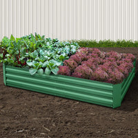 Garden Bed 2PCS 210X90X30cm  Galvanised Steel Raised Planter Green
