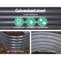 160 x 80 x 42cm Galvanised Raised Garden Bed Steel Instant Planter