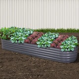 320 x 80 x 42cm Galvanised Raised Garden Bed Steel Instant Planter