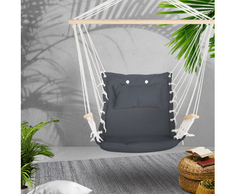 Hammock Swing Chair Grey With Pillow with Free Delivery