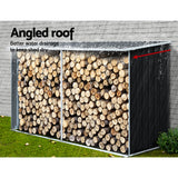 Giantz Log Storage Shed Galvanised Steel Outdoor Garden Firewood 3.5m³ Shelter