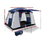 6 Person Dome Camping Tent - Navy and Grey with free delivery