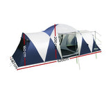 12 Person Canvas Dome Camping Tent - Navy & Grey with free delivery