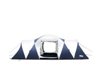 12 Person Canvas Dome Camping Tent - Navy & Grey with free delivery
