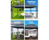 4m x 3m Temporary Garden Gazebo - Black / White