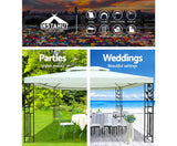 4m x 3m Temporary Garden Gazebo - Black / White