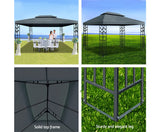 4m x 3m Temporary Garden Gazebo - Black / White